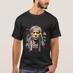 Amerikanische Indianerin, die den tapferen Krieger T-Shirt