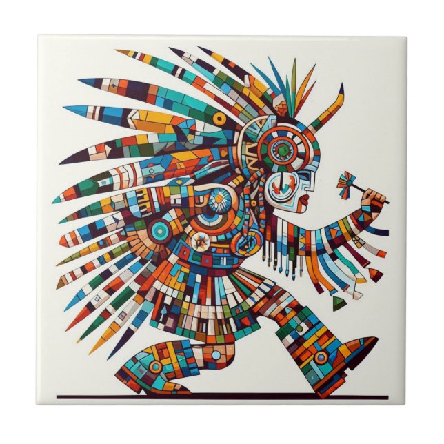Amerikanische Indianerin Kachina Dancer Artwork Fliese (Vorderseite)