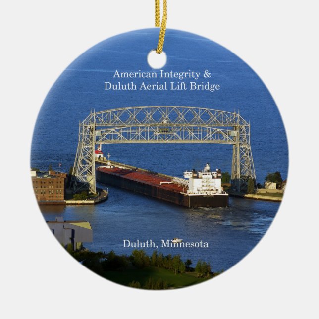 Amerikanische Integrität in Duluth-Ornamenten Keramik Ornament (Vorne)