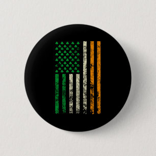 Amerikanische Irland-Flagge Shamrock Irischer Patr Button