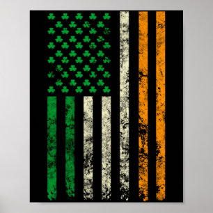 Amerikanische Irland-Flagge Shamrock Irischer Patr Poster
