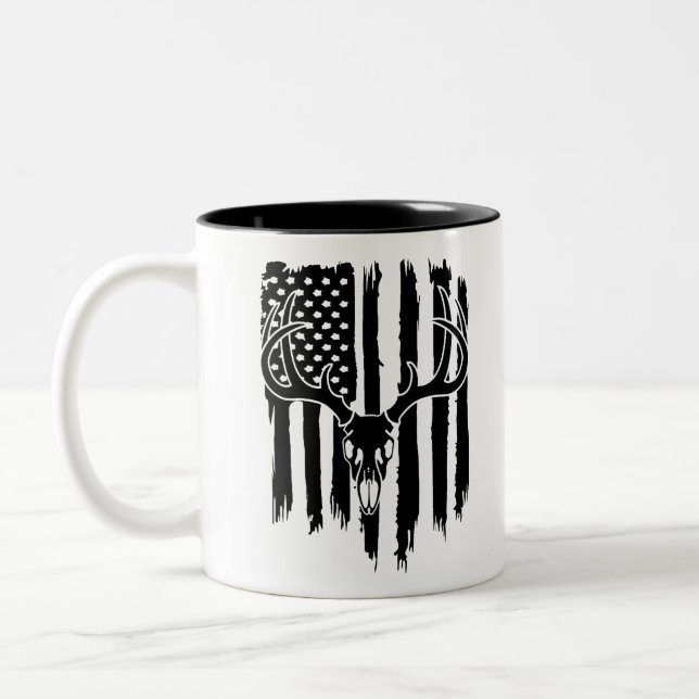 Amerikanische Jagd-Flagge Zweifarbige Tasse (Links)