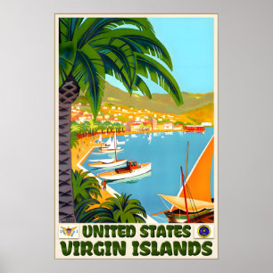Amerikanische Jungferninseln Karibik Westindische  Poster
