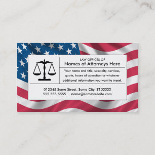 amerikanische Justizskala Visitenkarte