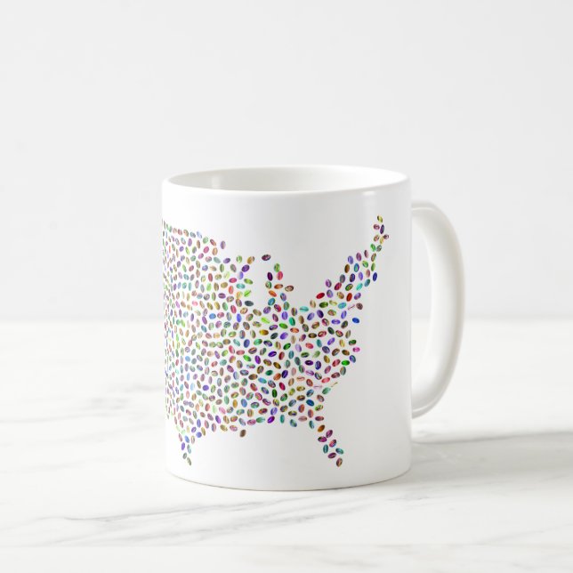 Amerikanische Kaffeekarte Kaffeetasse (VorderseiteRechts)