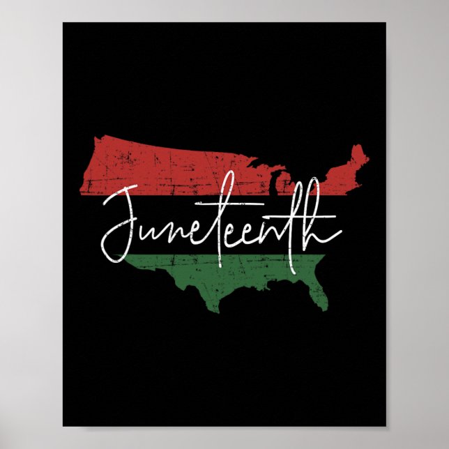 Amerikanische Karte mit afrikanischer Flagge für d Poster (Vorne)