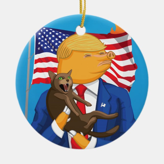 Amerikanische Katastrophe Keramikornament (Vorne)