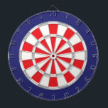 Amerikanische Klassik in Weiß, Silber, Rot und Nav Dartscheibe<br><div class="desc">American Classic White,  Silver,  Red,  and Navy Blue Colored Dart Board Spiel inklusive 6 Messingdarts</div>