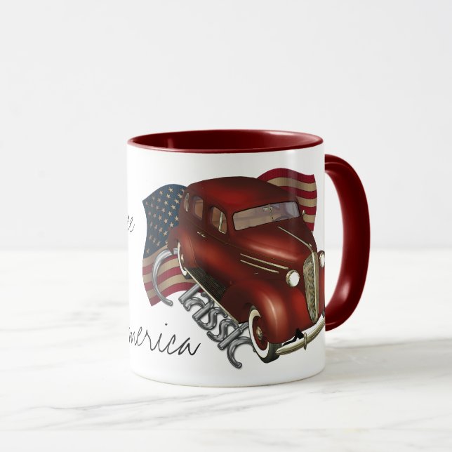 Amerikanische klassische Auto-Kaffee-Tassen Tasse (VorderseiteRechts)