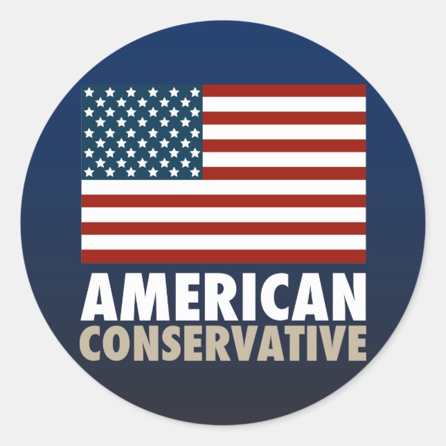 Amerikanische Konservative Runder Aufkleber (Vorderseite)