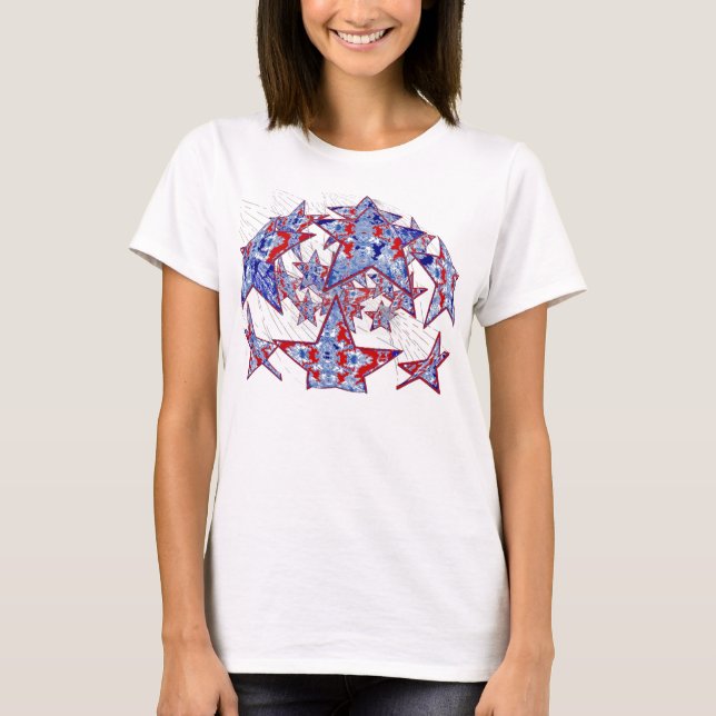 Amerikanische Krawatte-Dyed Stars - T-Shirt (Vorderseite)