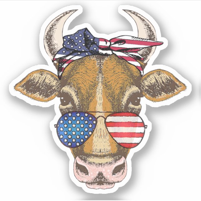 Amerikanische Kuh Aufkleber (Vorderseite)