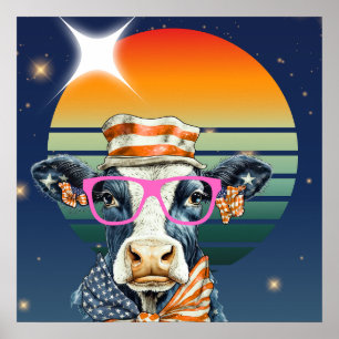 Amerikanische Kuh Poster