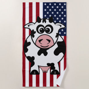 Amerikanische Kuh Strandtuch
