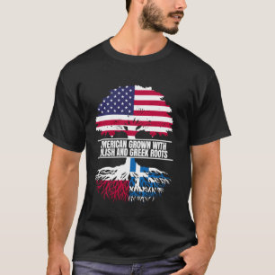 Amerikanische Kultur mit Flaggenerbe polnisches gr T-Shirt