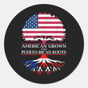 Amerikanische Kultur mit puerto-ricanischen Wurzel Runder Aufkleber