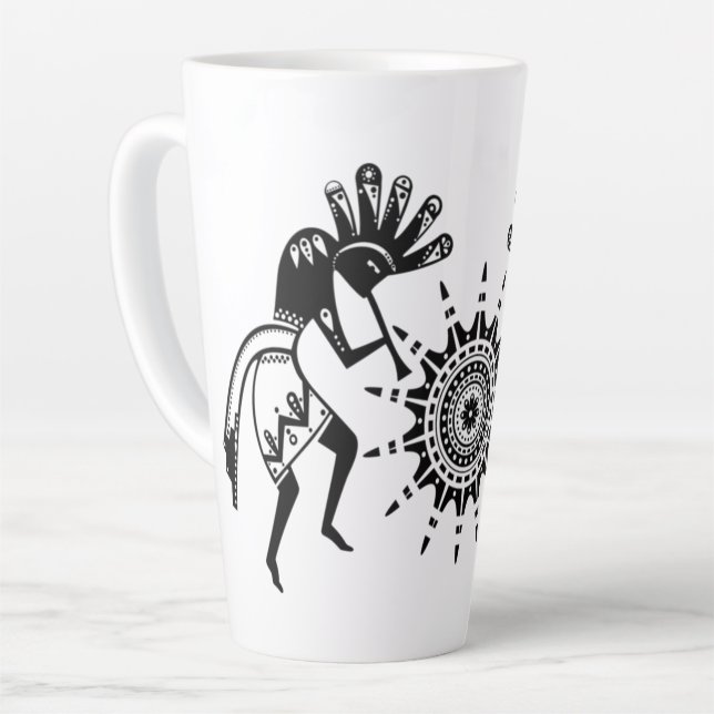 Amerikanische Kultur - Sun Dancing Kokopelli 1 Milchtasse (Linke Ecke)