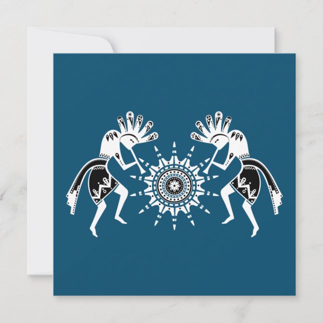 Amerikanische Kultur - Sun Dancing Kokopelli 2 Karte (Vorderseite)