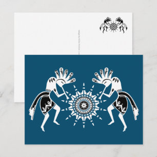 Amerikanische Kultur - Sun Dancing Kokopelli 2 Postkarte