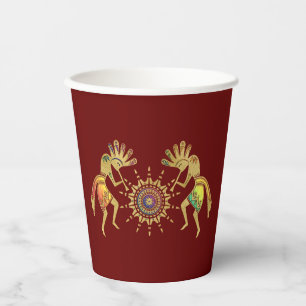Amerikanische Kultur - Sun Dancing Kokopelli 3 Pappbecher