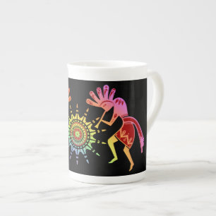 Amerikanische Kultur - Sun Dancing Kokopelli 4 Prozellantasse