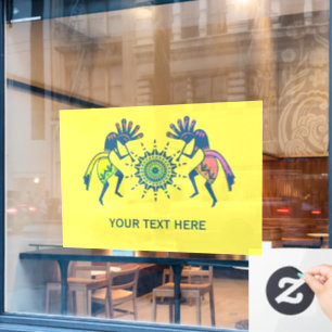 Amerikanische Kultur - Sun Dancing Kokopelli 5 Fensteraufkleber