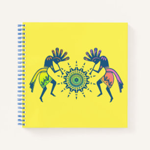 Amerikanische Kultur - Sun Dancing Kokopelli 5 Notizbuch