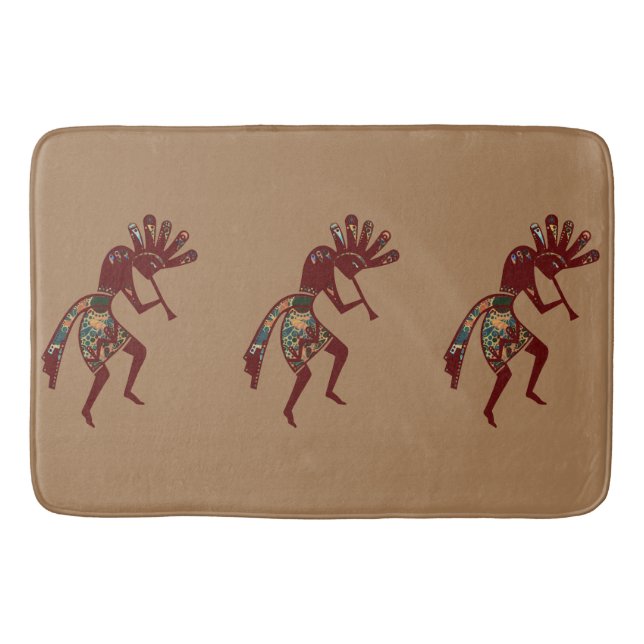 Amerikanische Kultur - Tanzen Kokopelli 3 Badematte (Vorderseite)