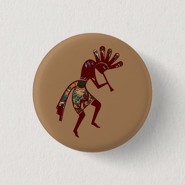 Amerikanische Kultur - Tanzen Kokopelli 3 Button (Vorderseite)