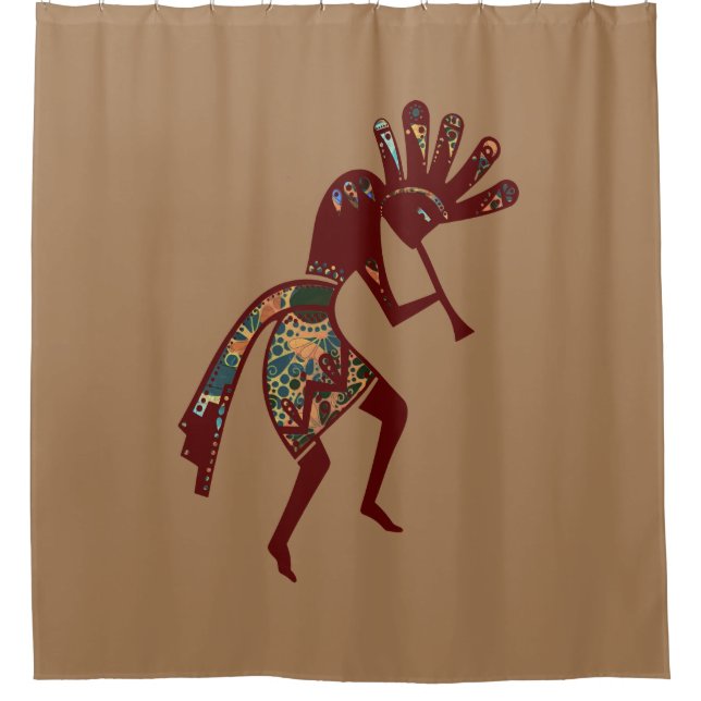 Amerikanische Kultur - Tanzen Kokopelli 3 Duschvorhang (Vorderseite)