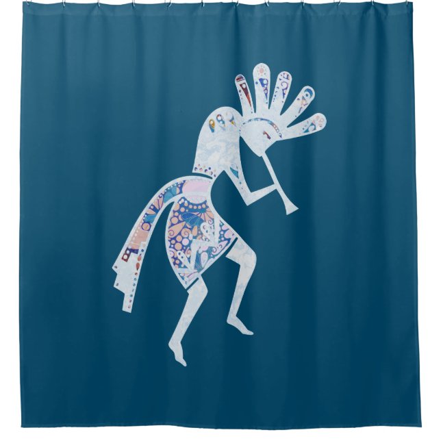 Amerikanische Kultur - Tanzen Kokopelli 4 Duschvorhang (Vorderseite)
