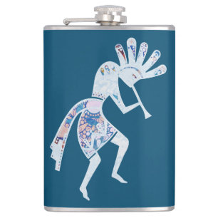 Amerikanische Kultur - Tanzen Kokopelli 4 Flachmann