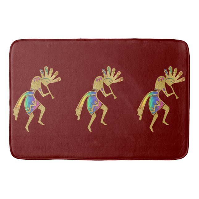 Amerikanische Kultur - Tanzen Kokopelli 5 Badematte (Vorderseite)