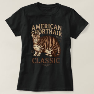 Amerikanische Kurzhaarkatze Klassische Katze Braun T-Shirt