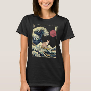 Amerikanische Kurzkatze Kanagawa Wave Funny Surf E T-Shirt