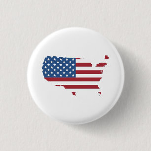 Amerikanische Landesflagge Geografisch Button