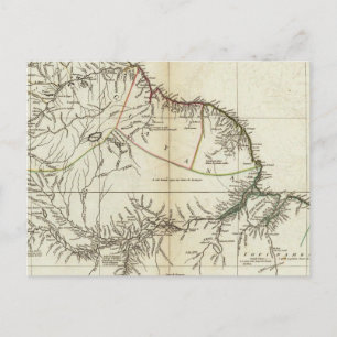 Amerikanische Landkarte, eingraviert in nördlicher Postkarte