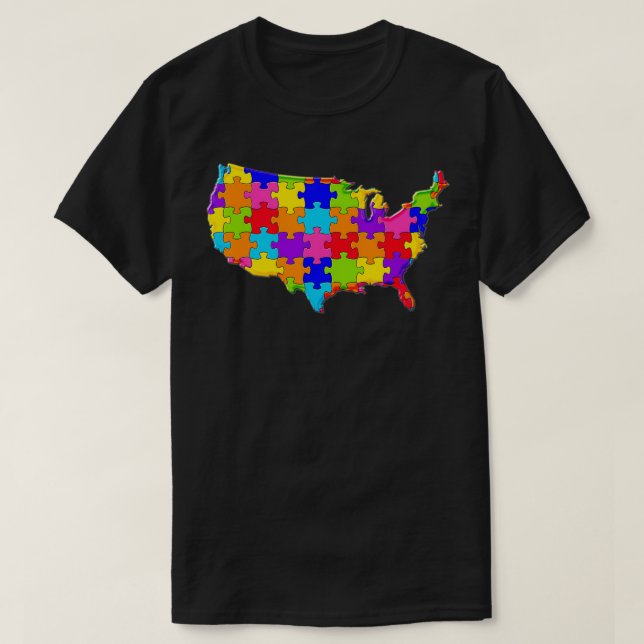 Amerikanische Landkarte USA, Vereinigte Staaten, J T-Shirt (Design vorne)