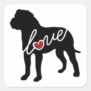 Amerikanische Liebe der Bulldoggen-(Tyrann) Quadratischer Aufkleber