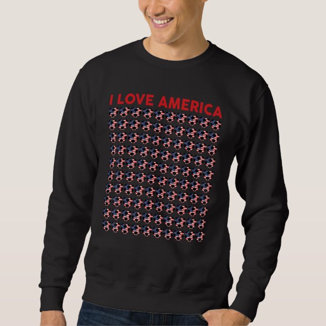 Amerikanische Lieben Fußball Kindermädchen Ameri Sweatshirt (Vorderseite)