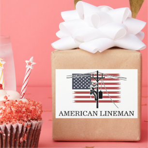 Amerikanische Lineman-Flagge – Elektriker- und Ver Rechteckiger Aufkleber