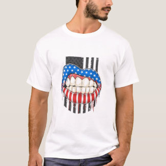 Amerikanische Lippen T-Shirt