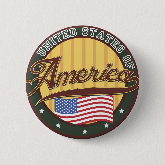Amerikanische Logo-Reiseplakat Button (Vorderseite)