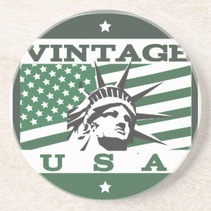 Amerikanische Logo-Reiseplakat Getränkeuntersetzer