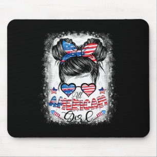 Amerikanische Mädchen am 4. Juli gebleicht Shirts Mousepad