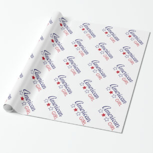 Amerikanische Mädchen-Sterne Geschenkpapier