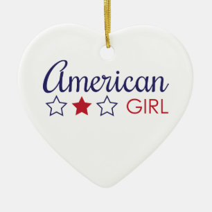 Amerikanische Mädchen-Sterne Keramikornament