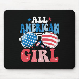 Amerikanische Mädchen Sungles 4. Juli Familie Matc Mousepad