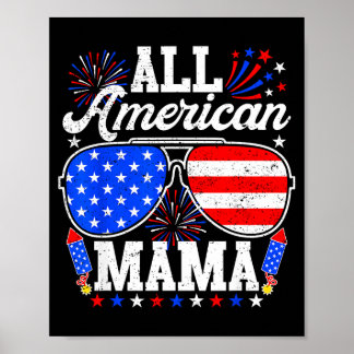 Amerikanische Mama 4. Juli Sonnenbrille Familie Poster