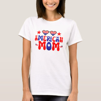 Amerikanische Mama am 4. Juli glücklich T-Shirt